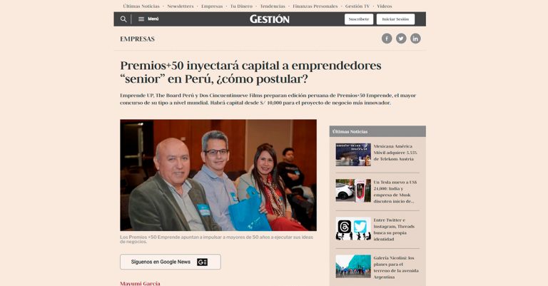 Premios+50 inyectará capital a emprendedores “senior” en Perú, ¿cómo postular?