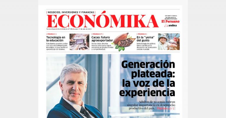Suplemento #EconómikaElPeruano, conoce la importancia de los adultos mayores de 50 años en el desempeño productivo del país.