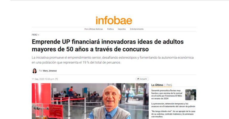 Emprende UP financiará innovadoras ideas de adultos mayores de 50 años a través de concurso