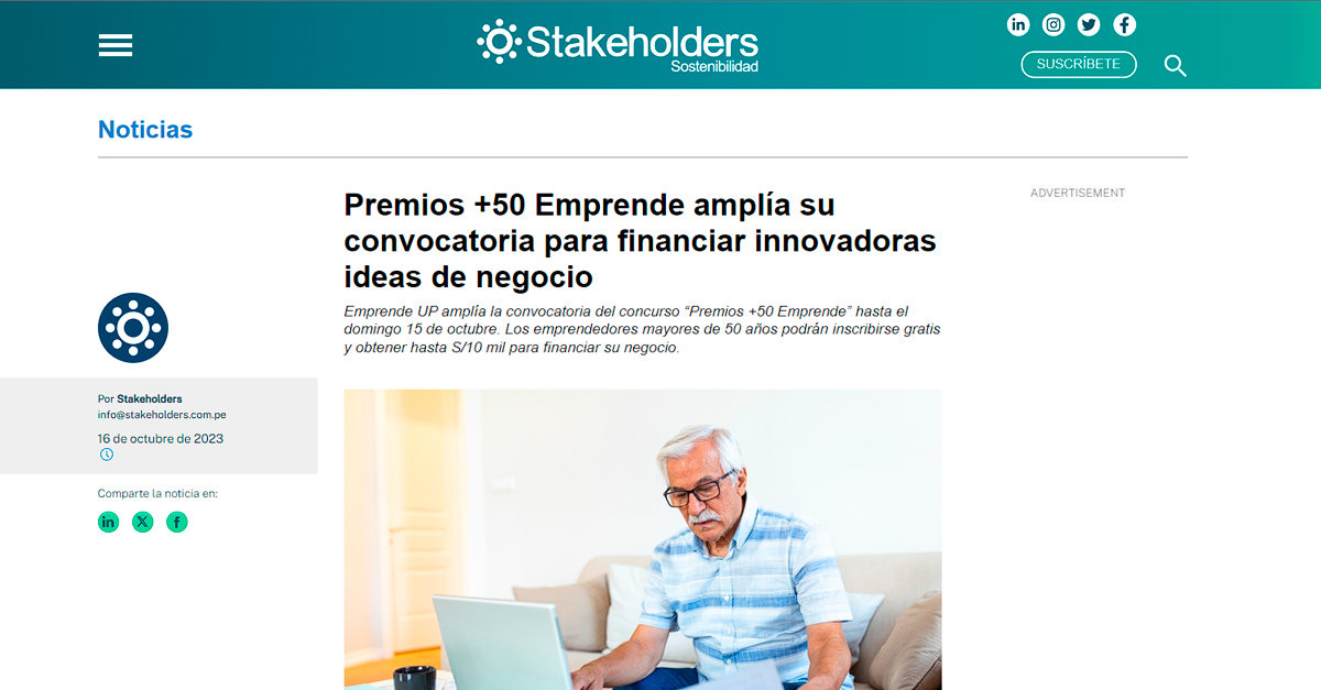 Premios +50 Emprende amplía su convocatoria para financiar innovadoras ideas de negocio