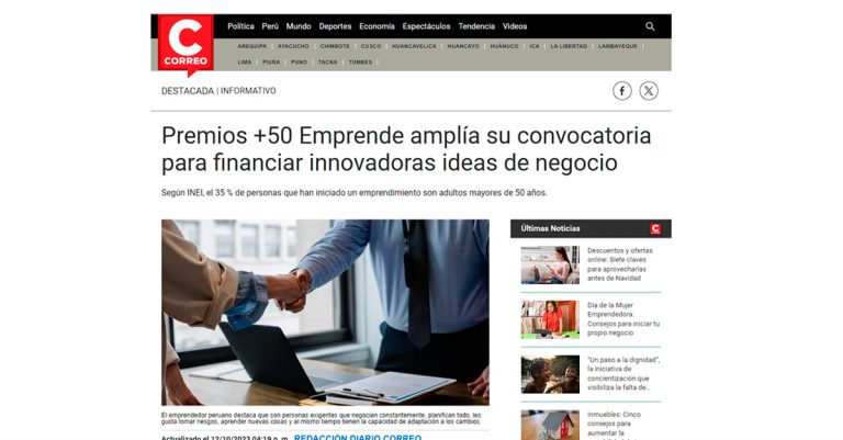 Premios +50 Emprende amplía su convocatoria para financiar innovadoras ideas de negocio